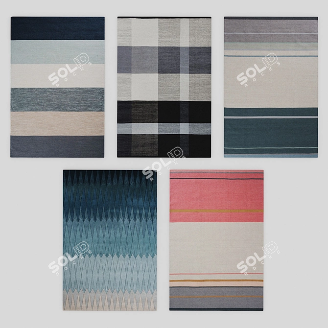 Luxury Carpet Set 47: High Quality Textures + Gloss 3D model image 1