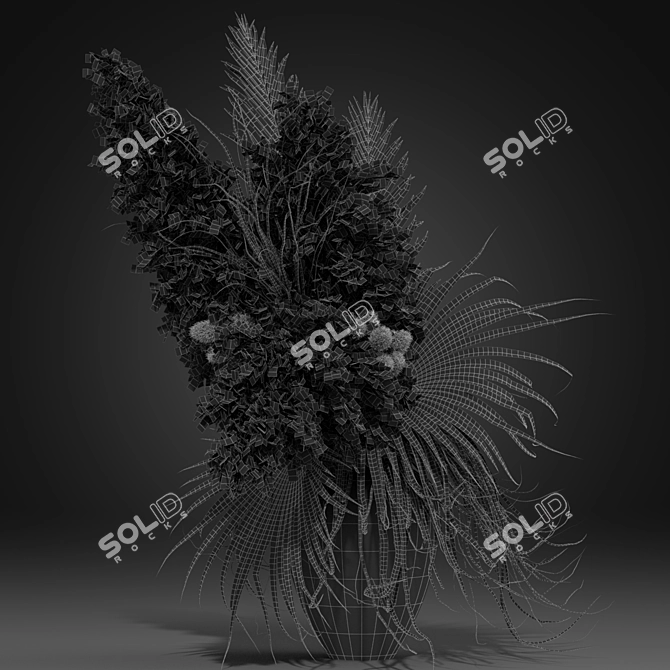 Elegant Floral Arrangement 3D model image 2