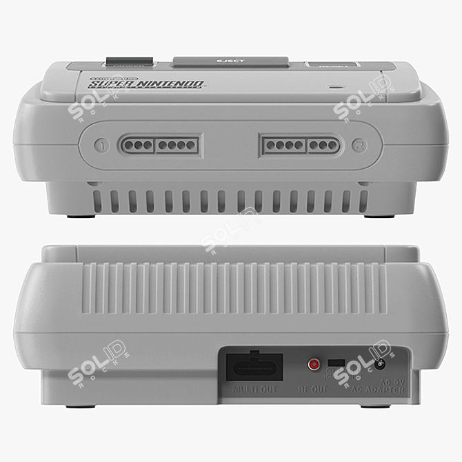 Vintage Super Nintendo Console 3D model image 4