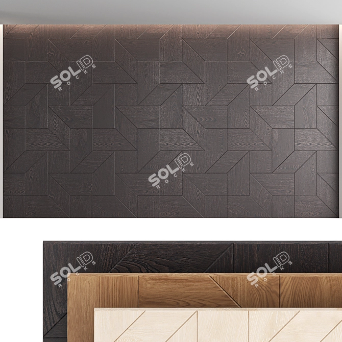 Decorative Wood Panel Set 27 3D model image 1