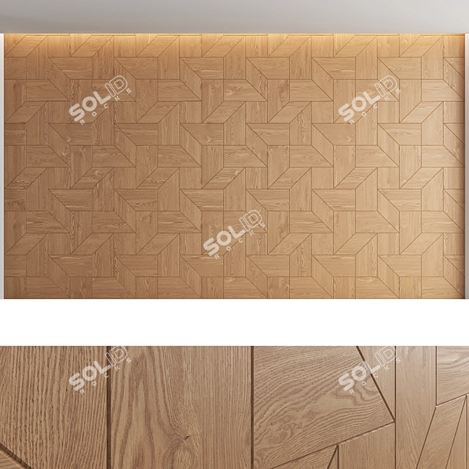 Decorative Wood Panel Set 27 3D model image 3