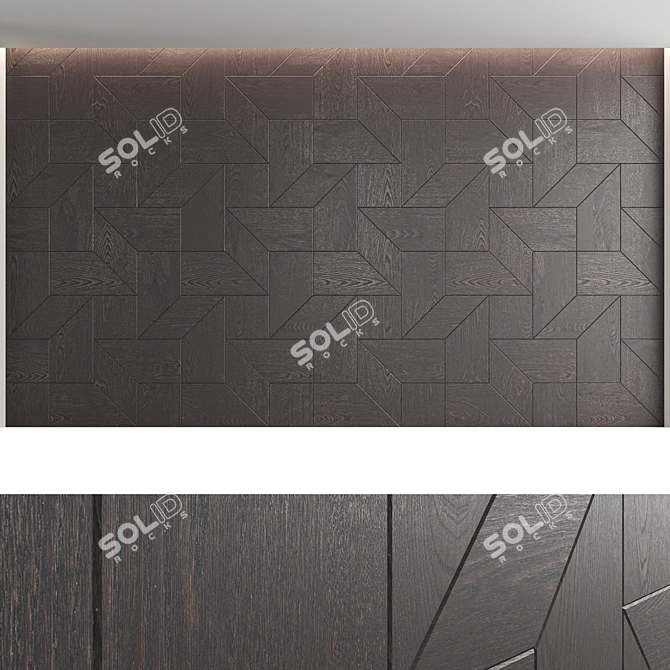 Decorative Wood Panel Set 27 3D model image 4