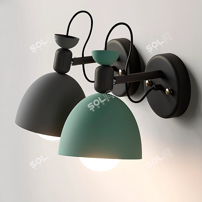 Elegant Tiffani Wall Lamp 3D model image 2