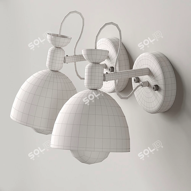 Elegant Tiffani Wall Lamp 3D model image 5