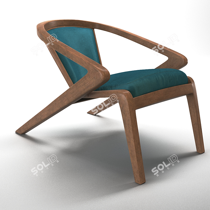 Portuguese Roots Chair in Wood & Fabric 3D model image 1