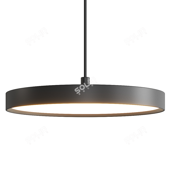 Sleek Round Pendant Lamp 3D model image 2