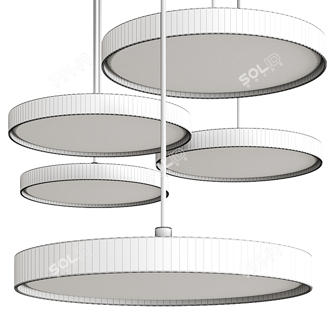 Sleek Round Pendant Lamp 3D model image 3