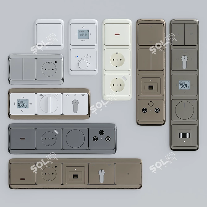 Elegant ABB Alpha Nea Switches 3D model image 2