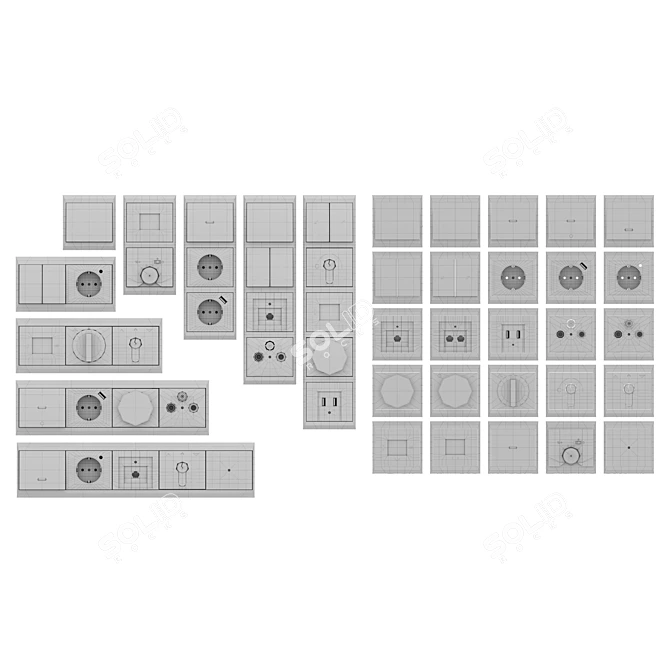 Elegant ABB Alpha Nea Switches 3D model image 3