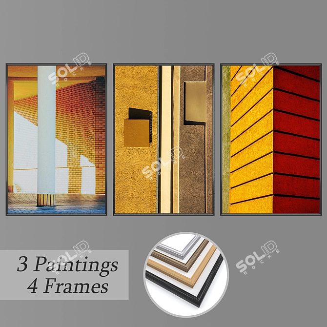 Eclectic Wall Art Set 3D model image 1