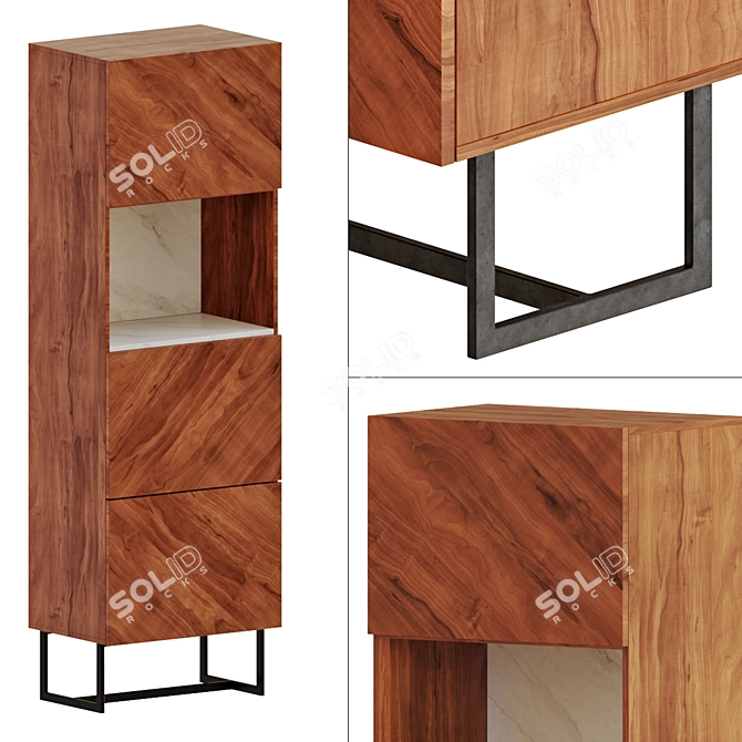 Modern Wood Entryway Cabinet - Suspend II 3D model image 2