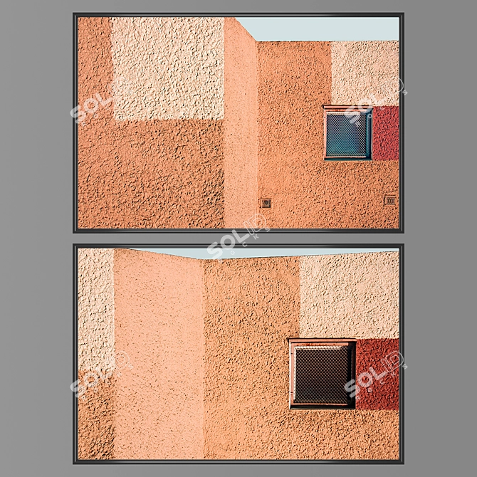 Modern Wall Paintings Set with Frames 3D model image 1