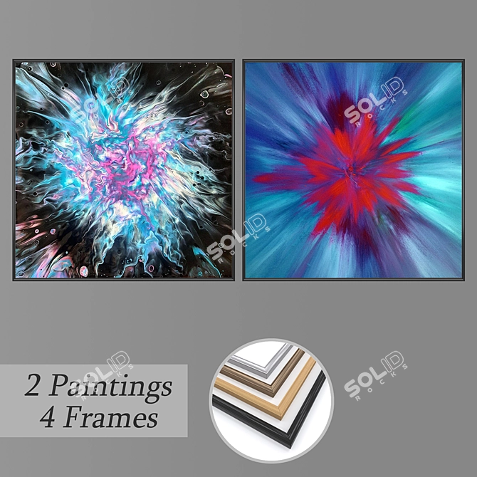 Elegant Wall Art Set 3D model image 1