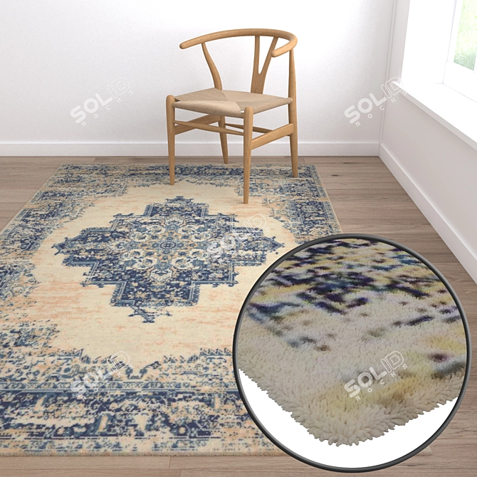 Luxury Carpets Set - High-Quality Textures 3D model image 5