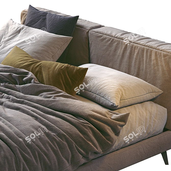 Sleek and Stylish Ditre Italia Bed 3D model image 2