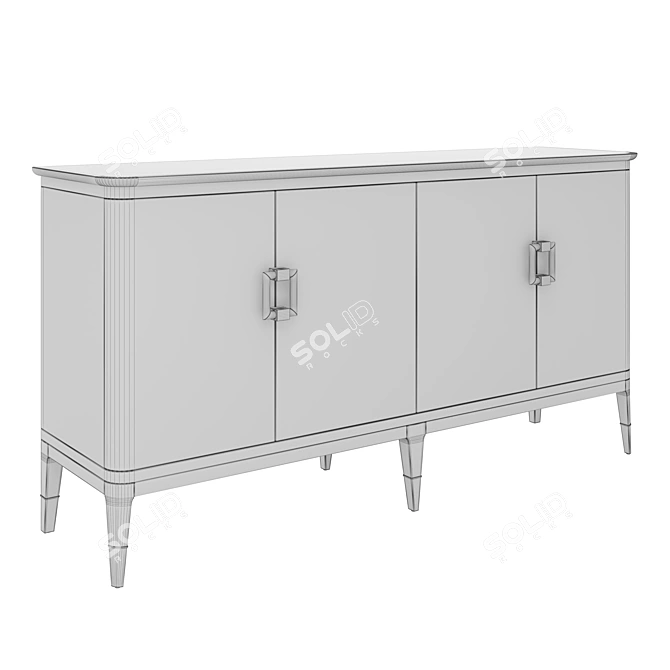 Radiant Koto Wood Buffet with Champagne Shimmer 3D model image 3