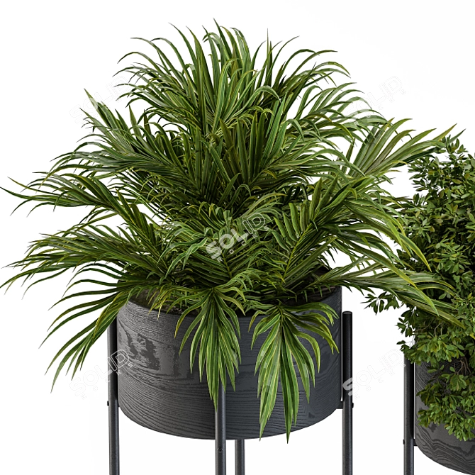 Sleek Black Plant Box 3D model image 4