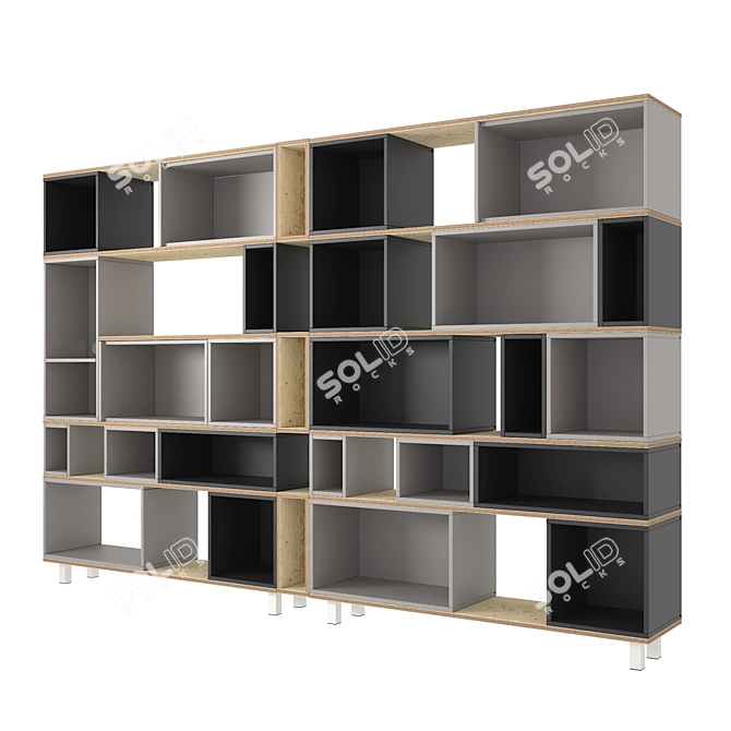 Minimalist Floating Shelf Set 3D model image 1