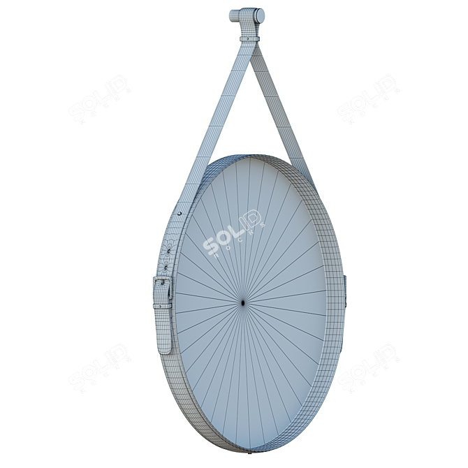 Leather Strap Round Mirror 3D model image 4