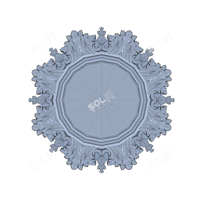 Title: Bronze Framed Round Mirror 3D model image 3