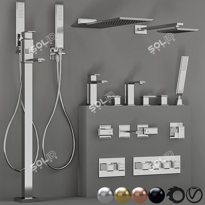 Glamorous Gessi Fascino Faucet Collection 3D model image 1