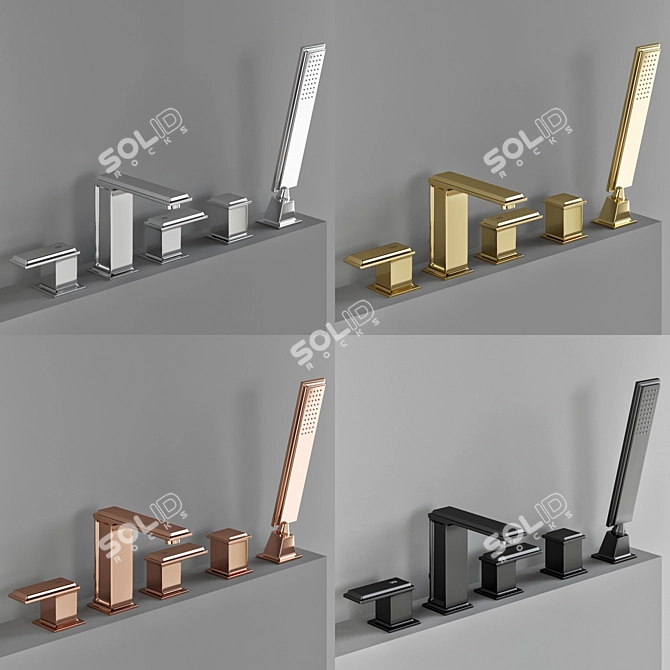 Glamorous Gessi Fascino Faucet Collection 3D model image 2