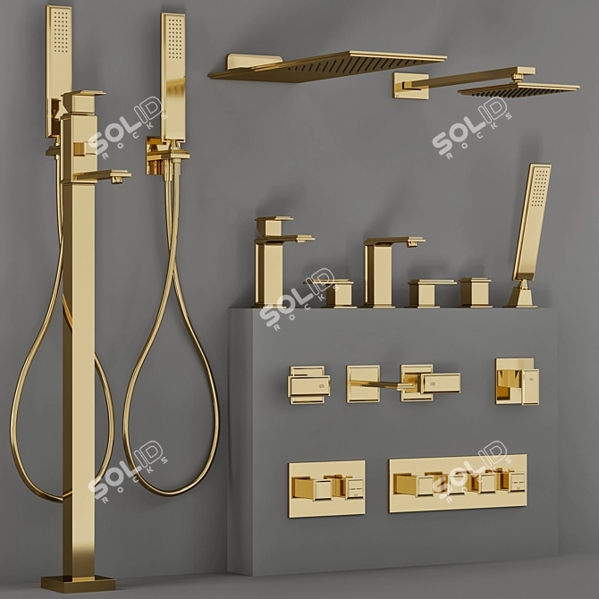 Glamorous Gessi Fascino Faucet Collection 3D model image 3