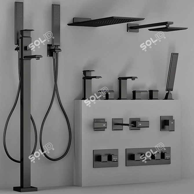 Glamorous Gessi Fascino Faucet Collection 3D model image 5