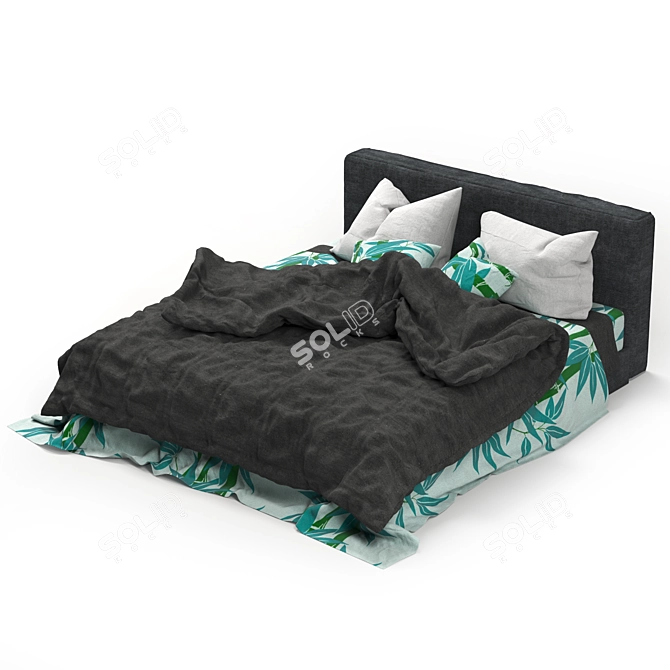 Luxury Bamboo Bed: Organic Comfort 3D model image 2