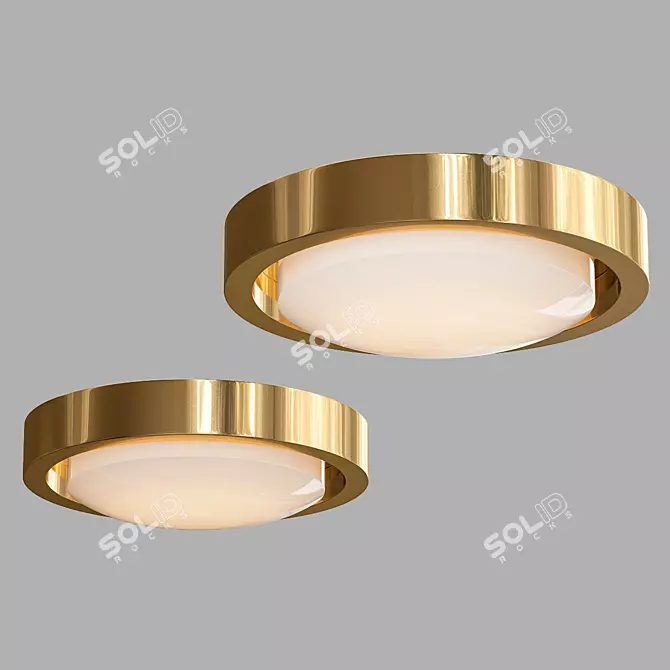 Tor Metal Ceiling: Stylish Brass and Metal Ceiling Fixture 3D model image 1