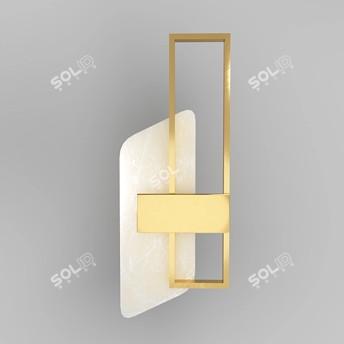 Bliss Brass Stone Pendant Light 3D model image 1