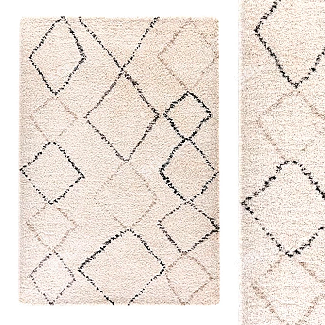 Boho Chic Berber Rug 3D model image 1