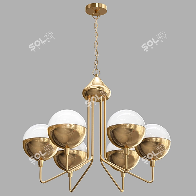 Spherical Metal Ceiling Pendant 3D model image 1