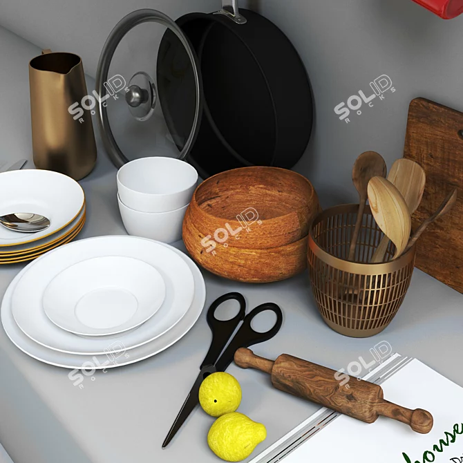 3D Kitchen Set: Vray + Corona | 3ds Max, FBX, OBJ 3D model image 4