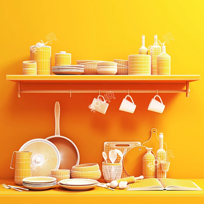 3D Kitchen Set: Vray + Corona | 3ds Max, FBX, OBJ 3D model image 5