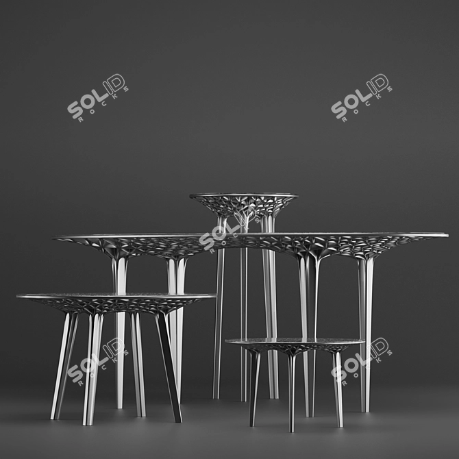Sedona Sandstone Tables & Stool 3D model image 5