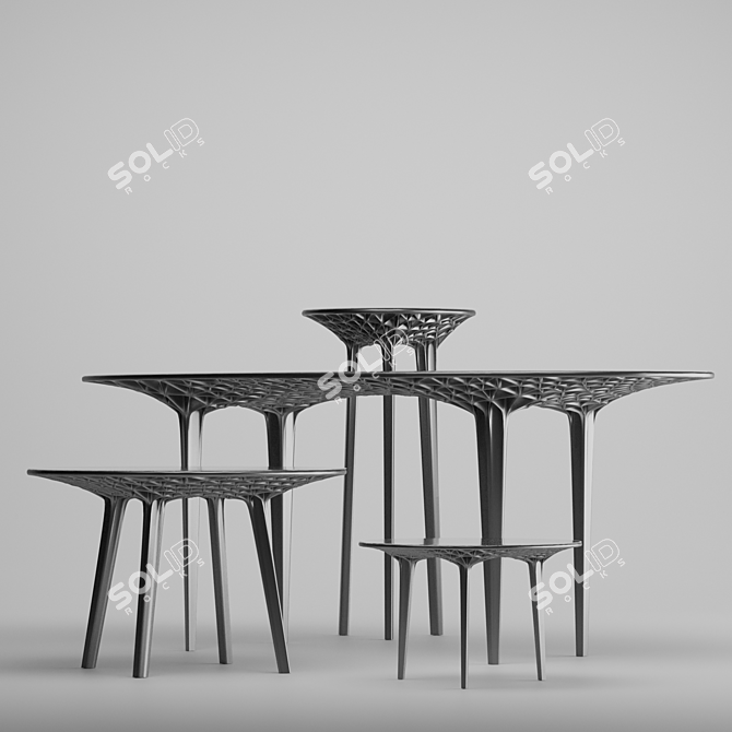 Sedona Sandstone Tables & Stool 3D model image 10
