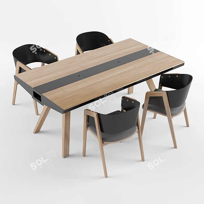 Elegant VOX Nature Dining Set 3D model image 2