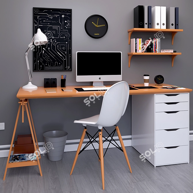 IKEA Office Workstation 2 3D model image 1