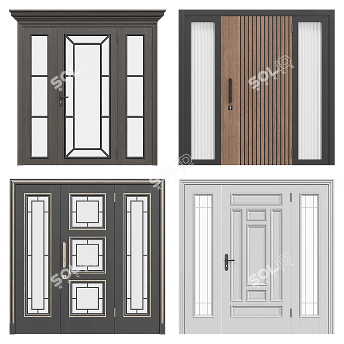 Sleek Door Design (v8) 3D model image 1