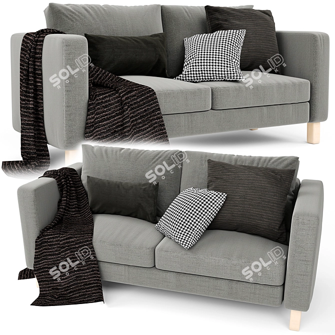 Stylish Karlstad Ikea Sofa 3D model image 2