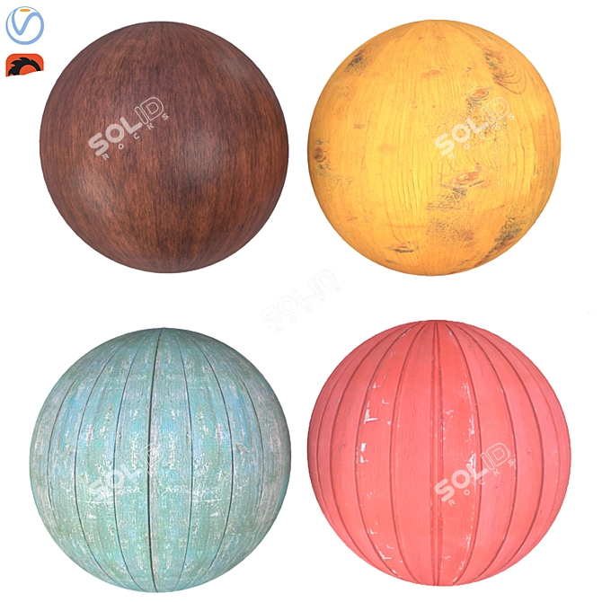 Wooden Material Pack 3D model image 6