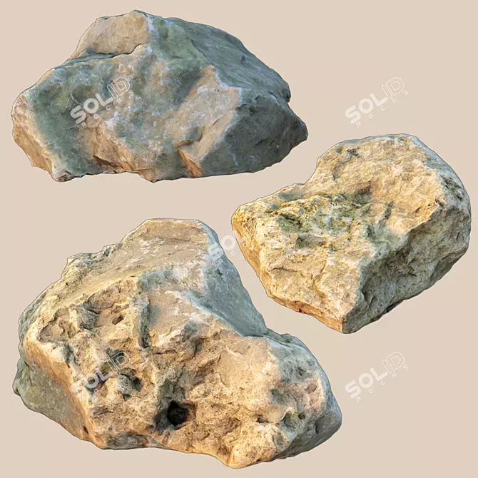 4K Stone Package: Photogrammetry 3D Scan 3D model image 1