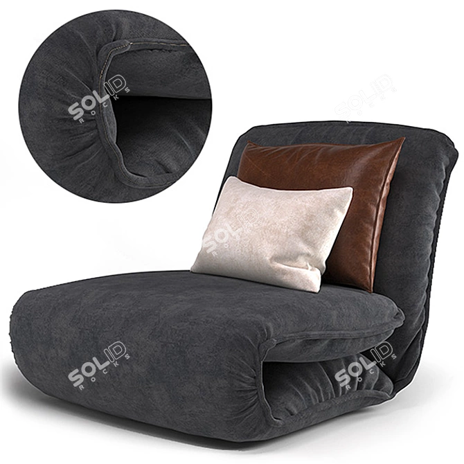Velvet Lounge Armchair: Versatile and Luxurious 3D model image 1