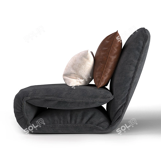 Velvet Lounge Armchair: Versatile and Luxurious 3D model image 2