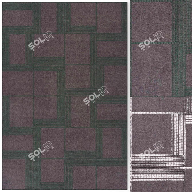 Rice Fields Rug: 2000mm x 3000mm 3D model image 2