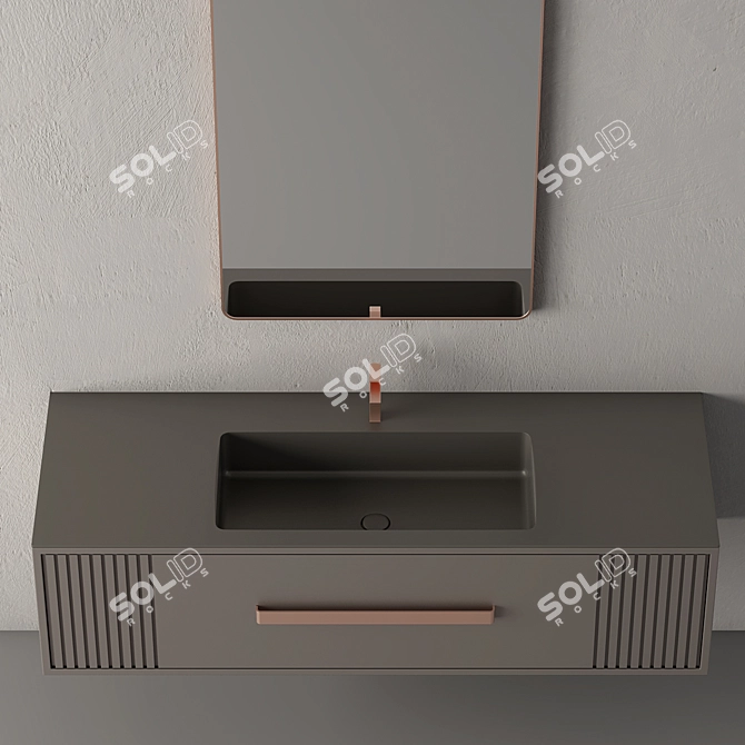 Sleek Modern Bathroom Cabinet 3D model image 3