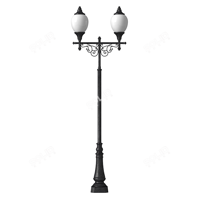 Elegant Wrought Iron Street Lamp 3D model image 1