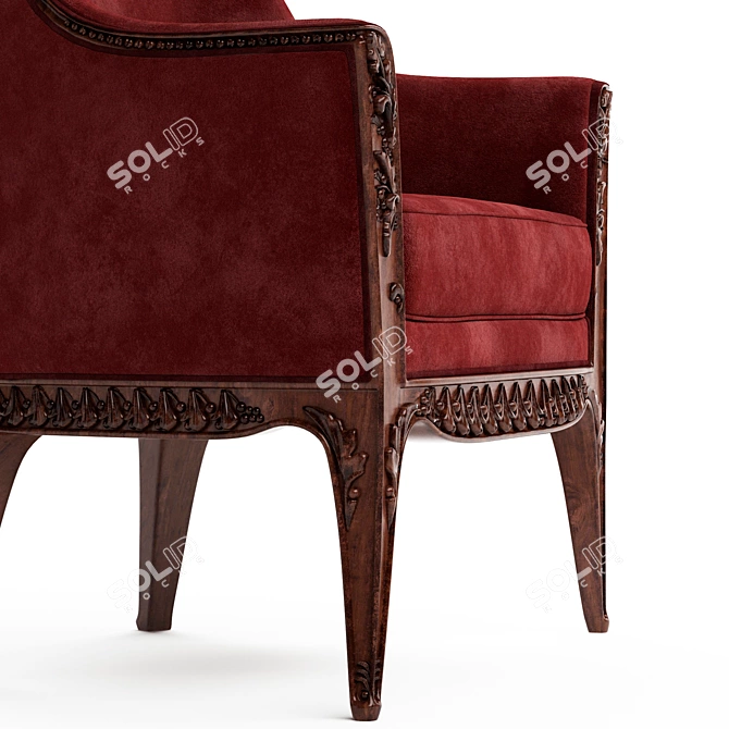 Elegant Aubepine Armchair by Majorelle 3D model image 4