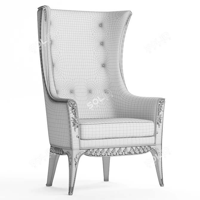 Elegant Aubepine Armchair by Majorelle 3D model image 5